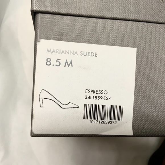 Aquatalia Marianna Suede Pointed Toe Pump Espresso - Picture 13 of 16